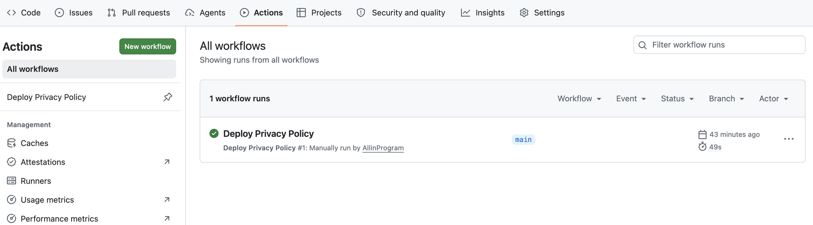 GitHub Actions 执行成功